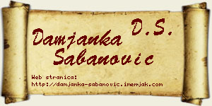 Damjanka Šabanović vizit kartica